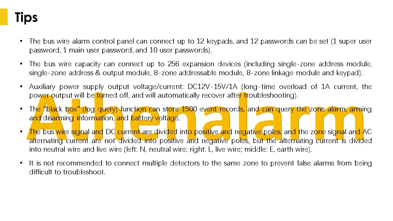 Alarm Control Panel Wiring Instructions 21 Alarm Control Panel Bus Wire Wiring Instruction 20